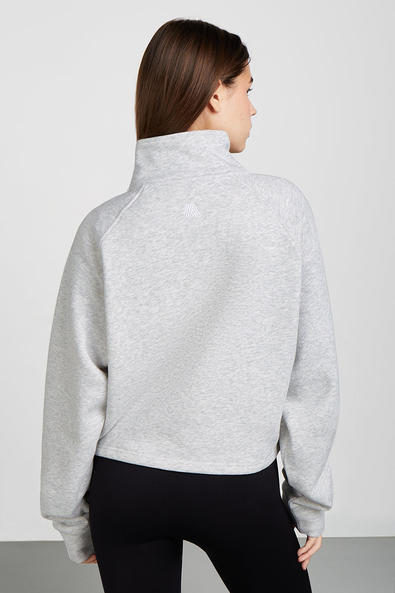 CASEY Cotton Half-Zip Grey Marl