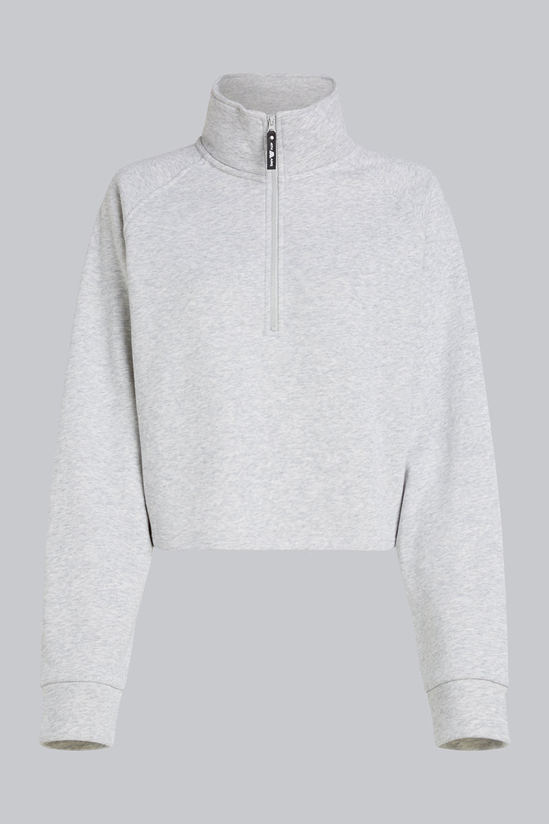 CASEY Cotton Half-Zip Grey Marl