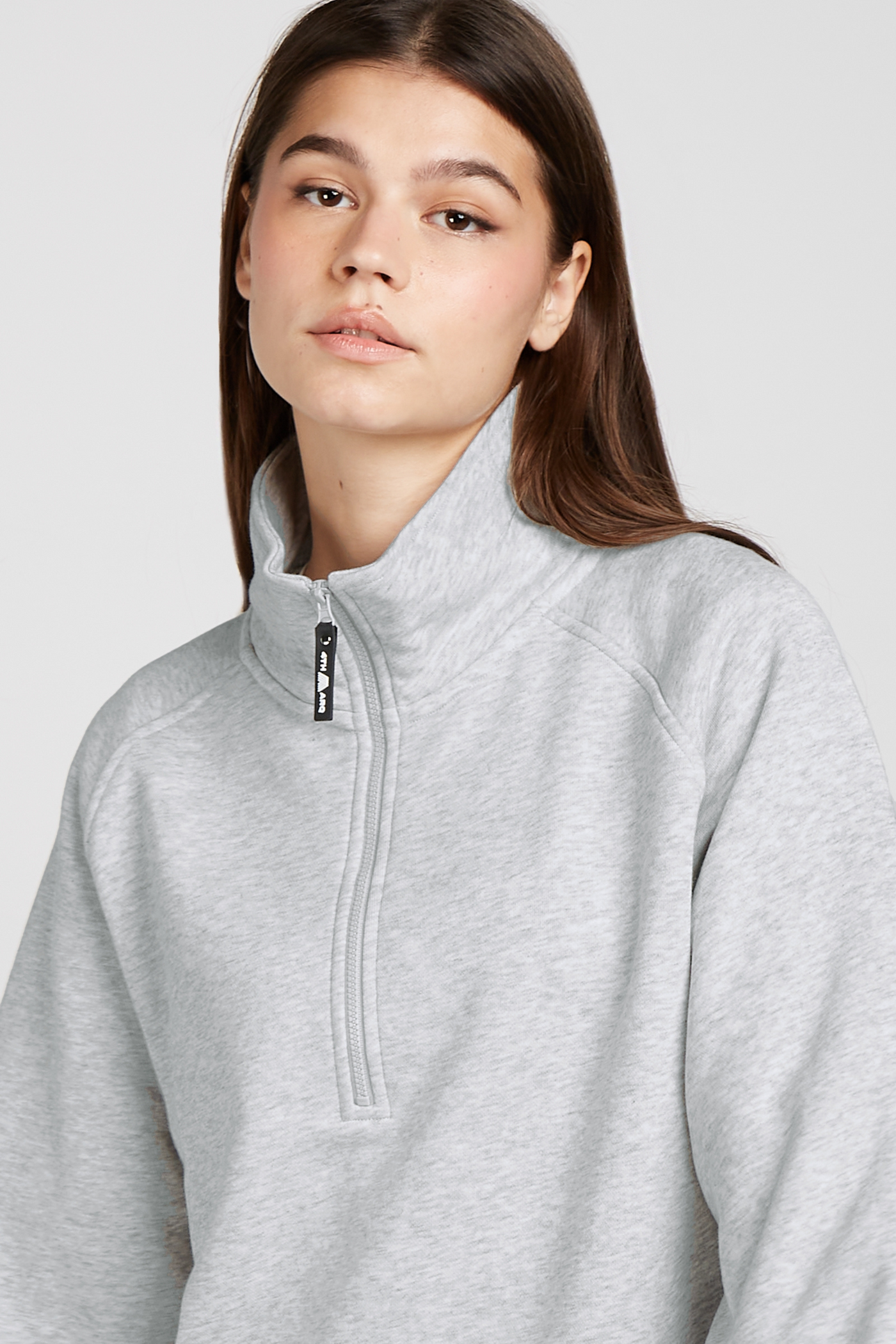 CASEY Cotton Half-Zip Grey Marl